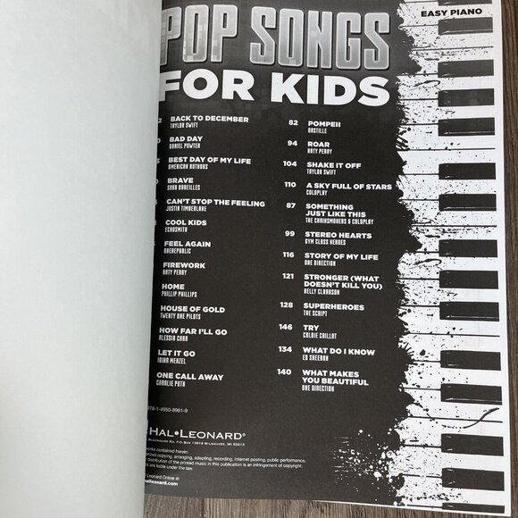 Pop Songs for Kids Sheet Music Easy Piano SongBook NEW Hal Leonard - Picture 5 of 6